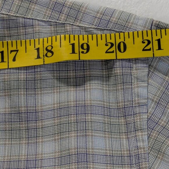 Faconnable Nordstrom Shirt Mens M Blue Green Plaid Long Sleeve Office Preppy - Picture 4 of 12